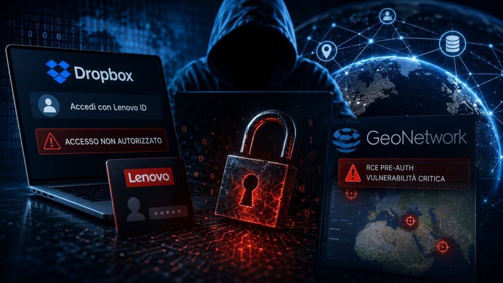 Dropbox violato tramite Lenovo ID, GeoNetwork espone una RCE senza autenticazione 2 dropbox lenovo id geonetwork rce