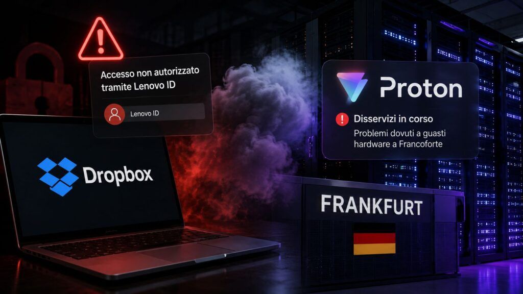 Dropbox viola la fiducia SSO con Lenovo, Proton torna in outage dopo Francoforte 2 dropbox lenovo sso proton outage
