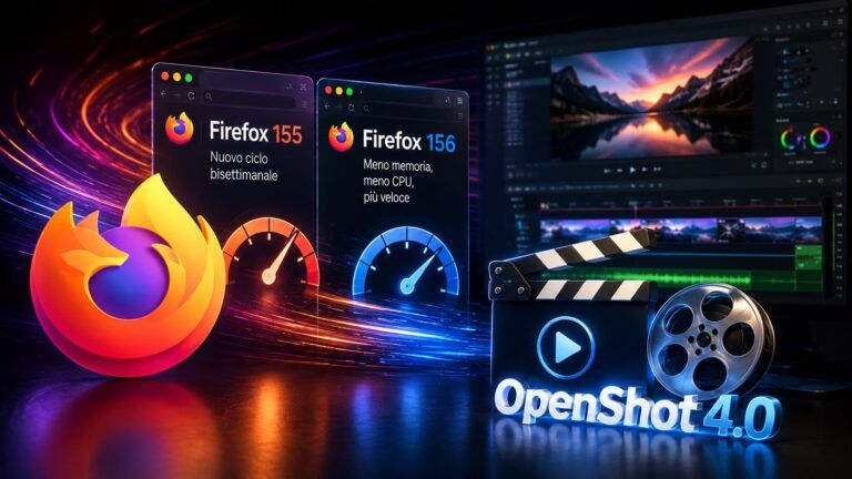 firefox 155 156 openshot 4 linux copertina