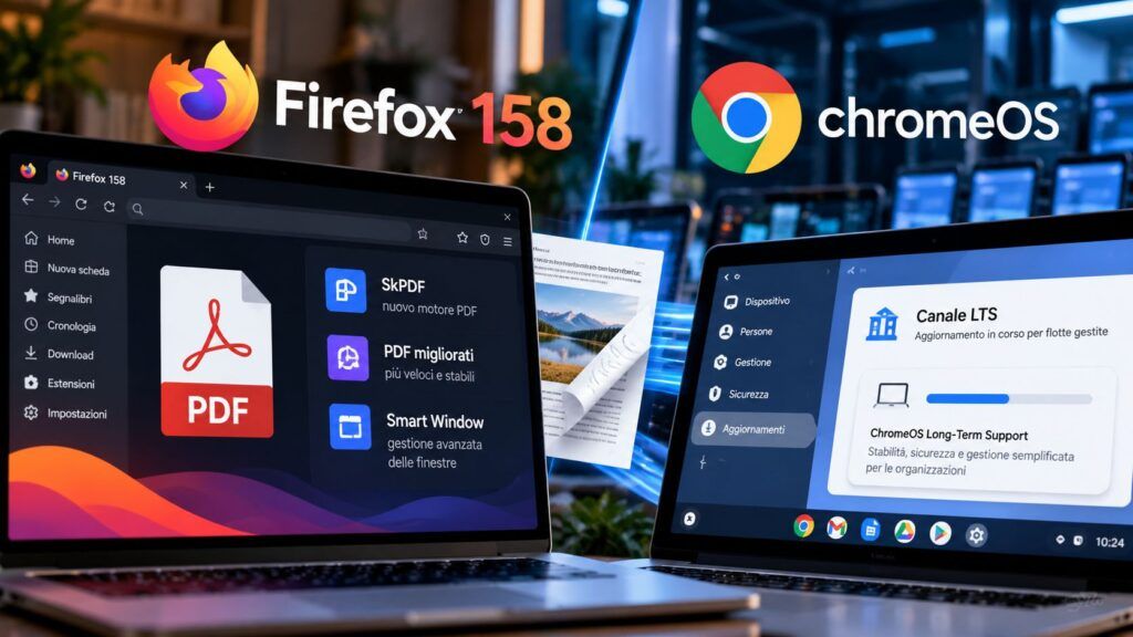 Firefox 158 migliora i PDF, ChromeOS aggiorna il canale LTS 2 firefox 158 pdf chromeos lts 1