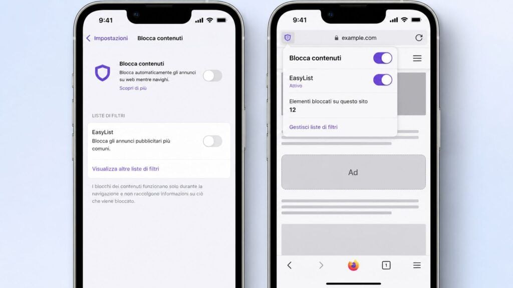 Firefox porta l’ad blocker su iPhone: blocco integrato senza estensioni su iOS 2 firefox ios ad blocker integrato easylist