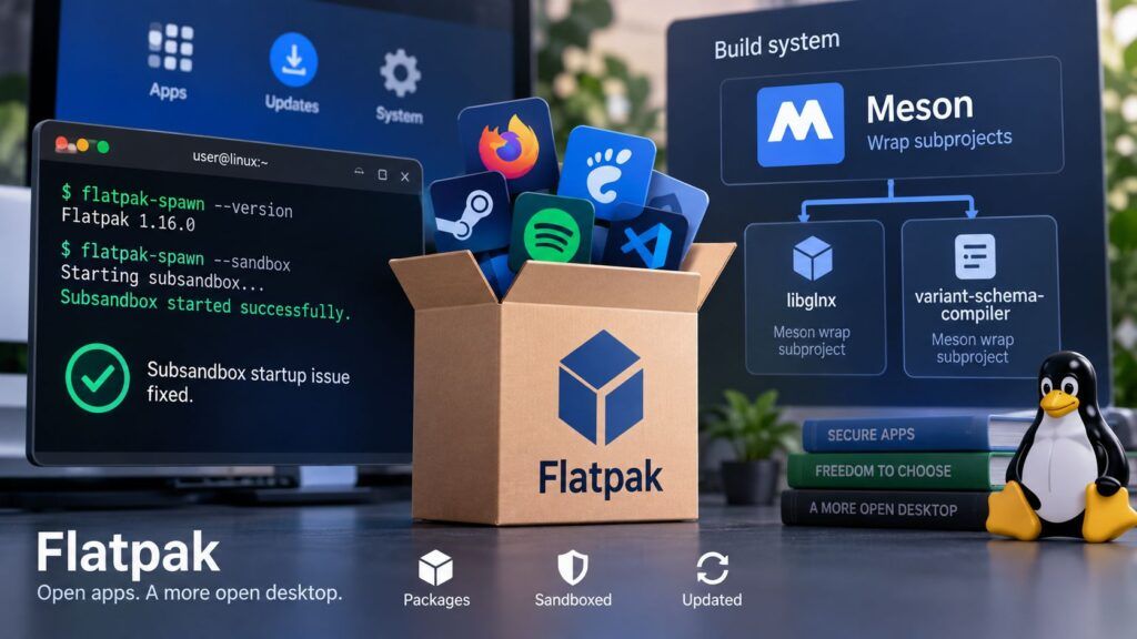 Flatpak corregge le subsandbox e riorganizza le dipendenze Meson 2 flatpak subsandbox meson wrap flatpak spawn