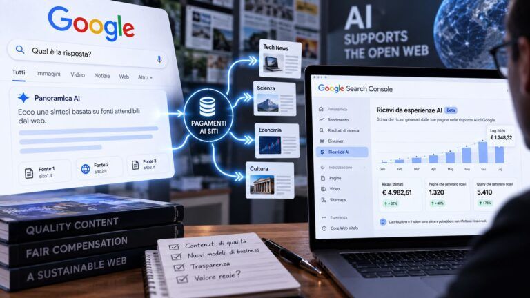 google ai contribution pilot pagamenti editori search console