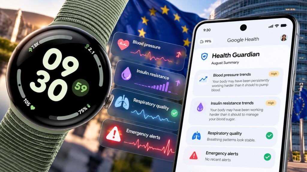 google health guardian pixel watch pressione insulina