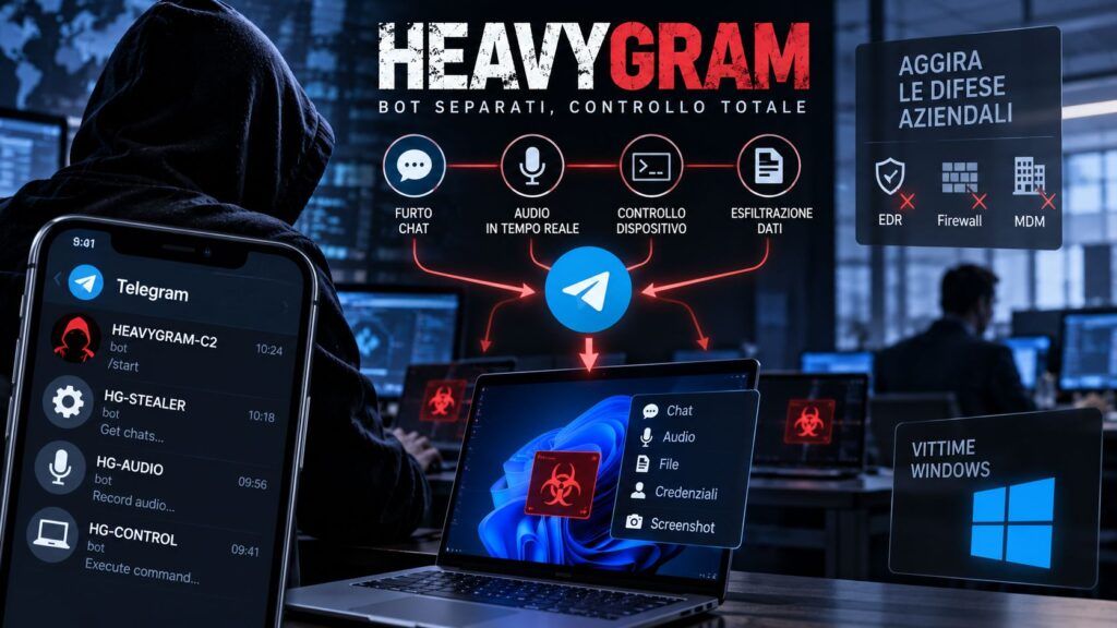 HEAVYGRAM usa Telegram come C2: lo spyware iraniano isola ogni vittima in un bot 2 heavygram telegram c2 spyware iran windows