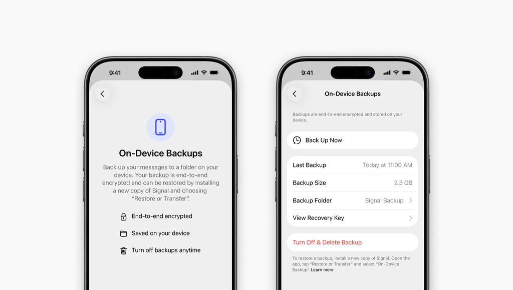 Signal porta i backup locali cifrati su iPhone e desktop 3 image 1009