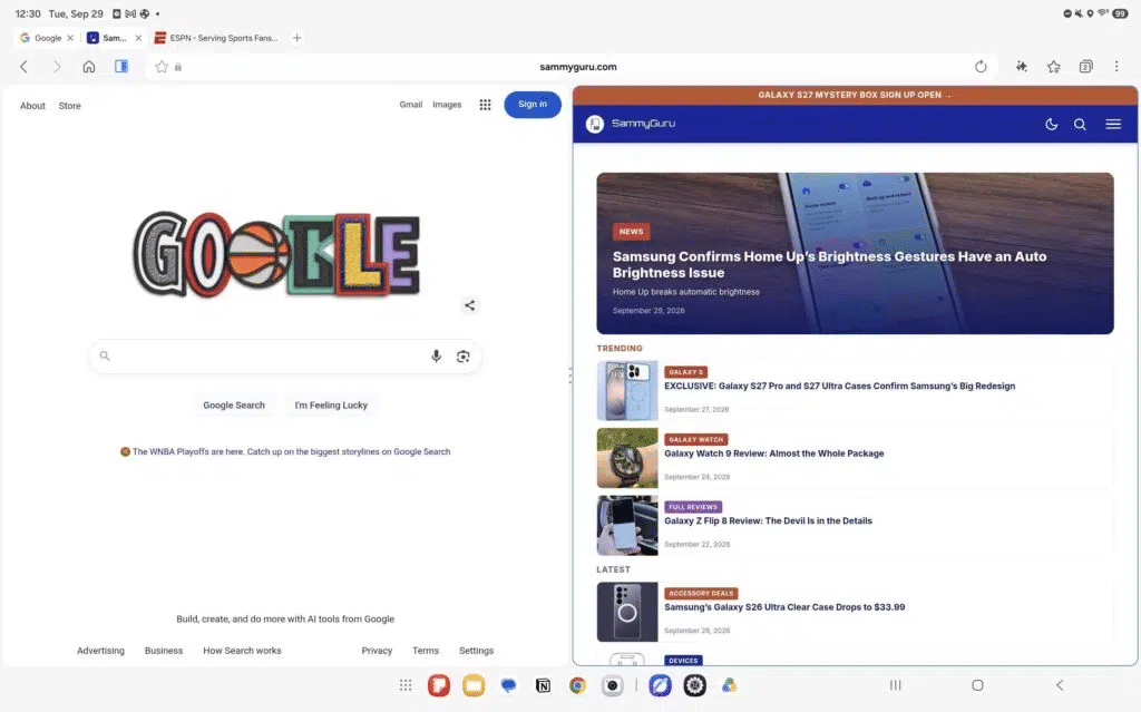 Samsung Browser 31 porta due tab di navigazione affiancate sui Galaxy Tab 4 image 1014