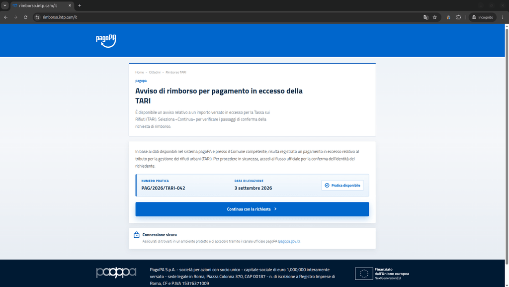Falso rimborso TARI da 95 euro: phishing pagoPA ruba identità e carte 3 image 176