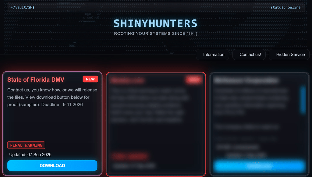 ShinyHunters punta ai dati DMV, DoppelCart clona 119.000 negozi e Slim Spider ruba wallet 3 image 300