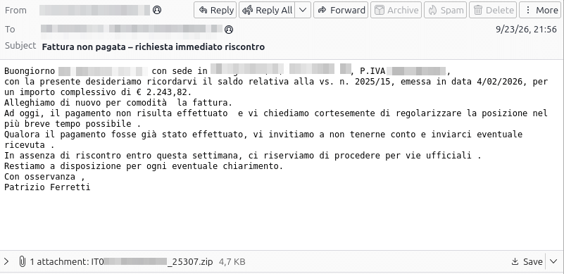 MintsLoader torna via PEC: falsi solleciti sfruttano caselle compromesse 3 image 973