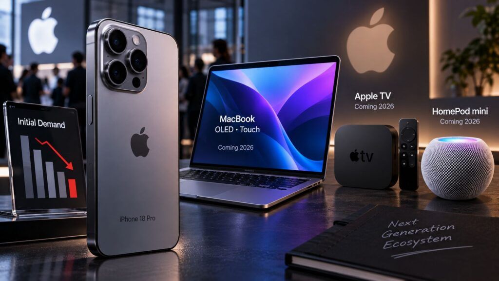 iPhone 18 Pro parte più piano, Apple prepara già MacBook OLED e nuova smart home 2 iphone 18 pro domanda macbook oled apple tv homepod mini