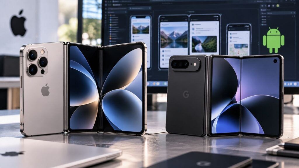 iPhone Duo può aiutare Android: Google punta sulle app per i foldable 2 iphone duo android foldable app google
