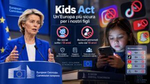 Kids Act, l’UE cambia le regole dei social: niente account personali sotto i 15 anni