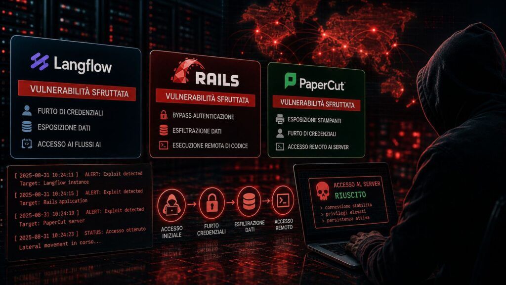 Langflow e PaperCut sotto attacco: exploit puntano a credenziali e dati 2 langflow papercut exploit credenziali dati