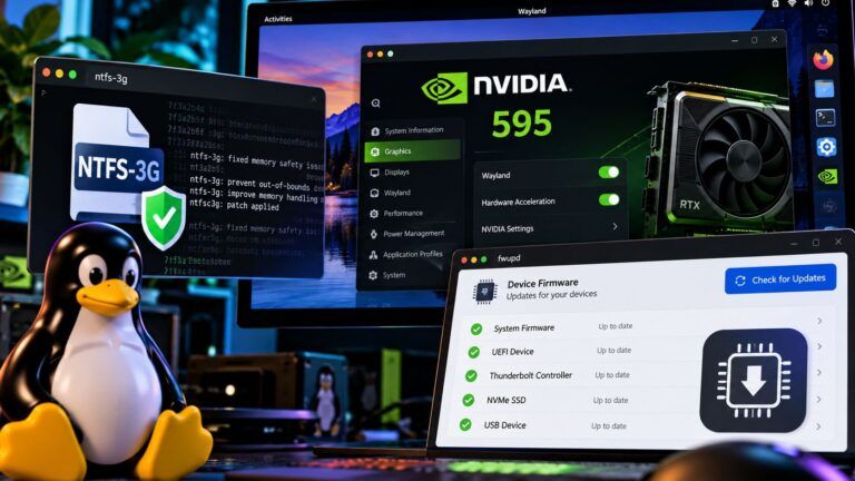 linux ntfs 3g nvidia 595 fwupd 2 1 8