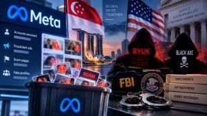 Meta, Ryuk e Black Axe: stretta globale su truffe e cybercrime