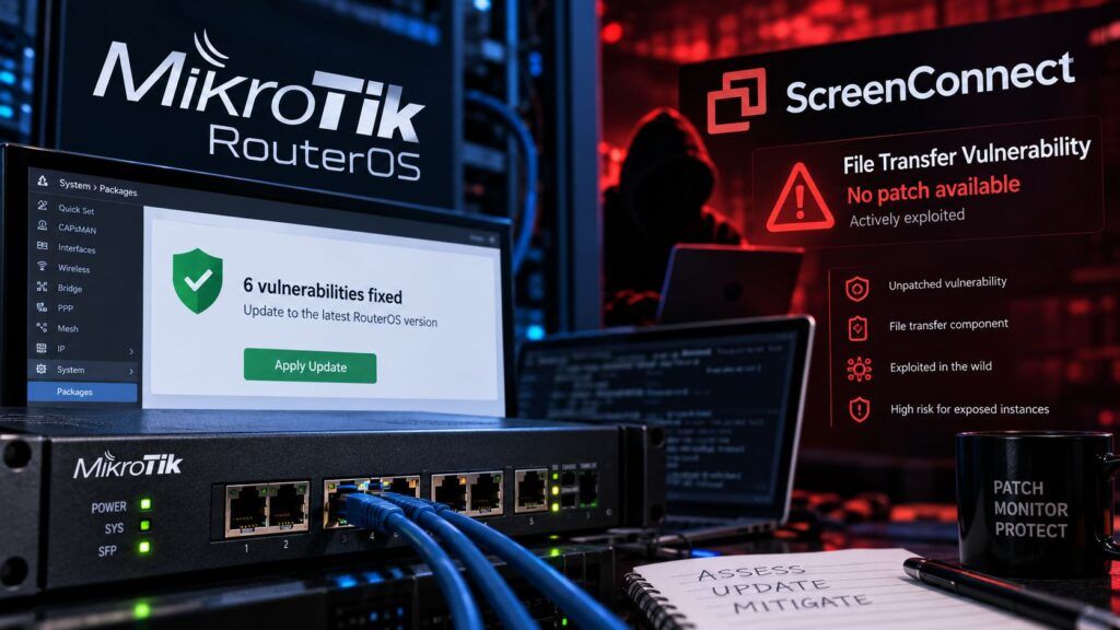 MikroTik RouterOS sotto attacco e ScreenConnect senza patch: RMM e router nel mirino 2 mikrotik routeros mikrotrick screenconnect vulnerabilita