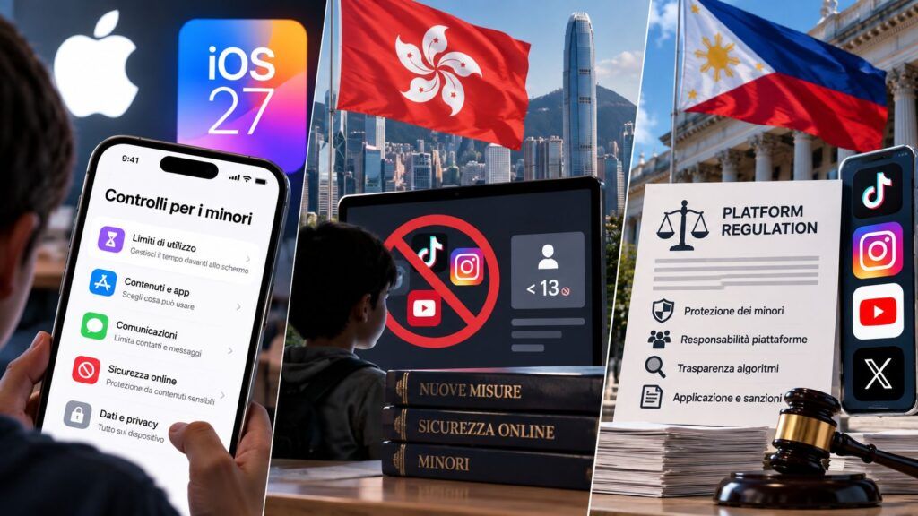 Minori online: Apple rafforza iOS 27, Hong Kong e Filippine cambiano approccio 2 minori online apple ios27 hong kong filippine