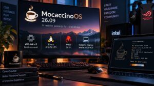 MocaccinoOS 26.09 aggiunge build x86-64-v3 e migliora Intel, Raptor Lake e ASUS ROG 3 MocaccinoOS 26.09 aggiunge build x86-64-v3 e migliora Intel, Raptor Lake e ASUS ROG