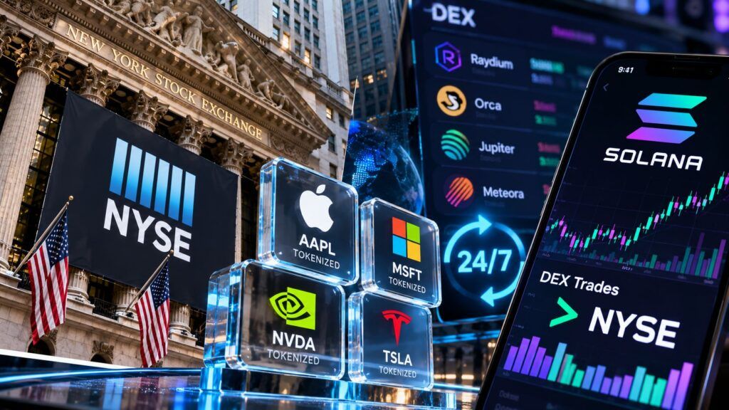 NYSE prepara azioni 24/7 e Solana supera Wall Street nel numero di scambi 2 nyse solana trading 24 7 tokenized stocks