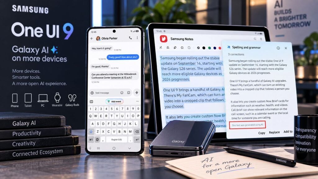 One UI 9 espande Galaxy AI e Samsung Notes etichetta i testi generati dall’AI 2 one ui 9 galaxy ai samsung notes watermark