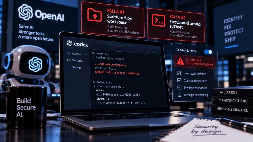 OpenAI Codex evade la sandbox: due falle portano i comandi direttamente sull’host 2 openai codex sandbox escape overpatch heapjack