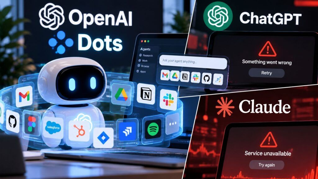 OpenAI Dots rende gli agenti sempre attivi ma il cloud resta il punto debole 2 openai dots agenti always on outage chatgpt claude