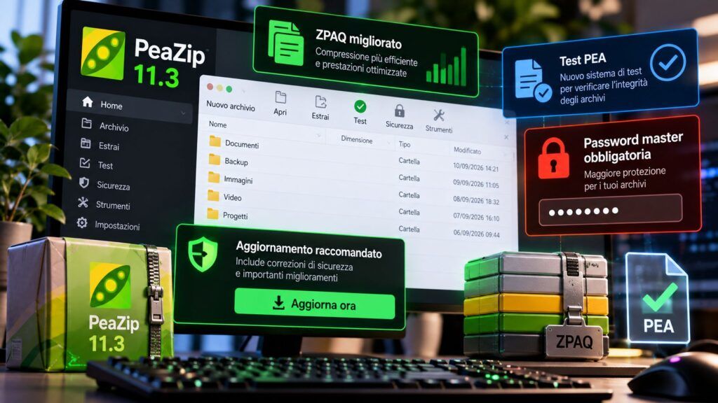 PeaZip 11.3 rafforza ZPAQ e password manager: aggiornamento consigliato 2 peazip 11 3 zpaq password manager sicurezza