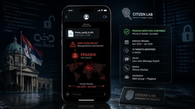 pegasus serbia zero click imessage attivista
