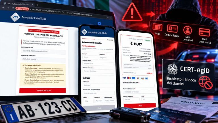 phishing bollo auto aci carta