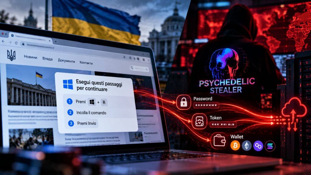 Psychedelic Stealer usa siti ucraini violati e falsi CAPTCHA Cloudflare 2 psychedelic stealer falsi captcha