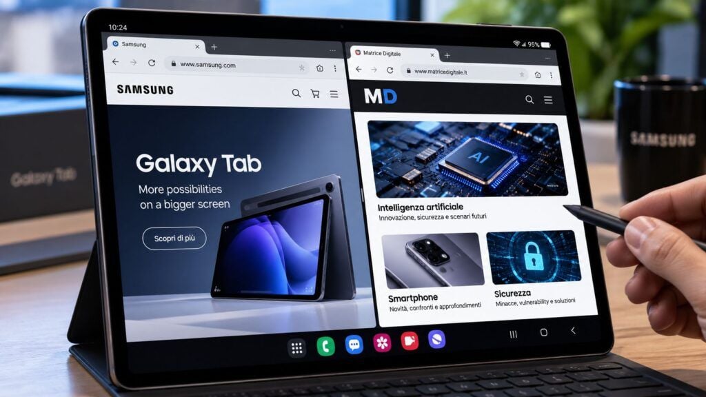 Samsung Browser 31 porta due tab di navigazione affiancate sui Galaxy Tab 2 samsung browser 31 split view galaxy tab