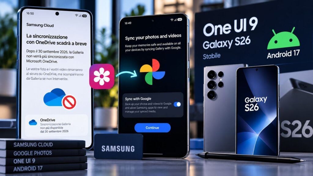 Samsung riallinea Galaxy a Google: addio OneDrive e One UI 9 sui Galaxy S26 2 samsung galaxy google photos onedrive one ui 9