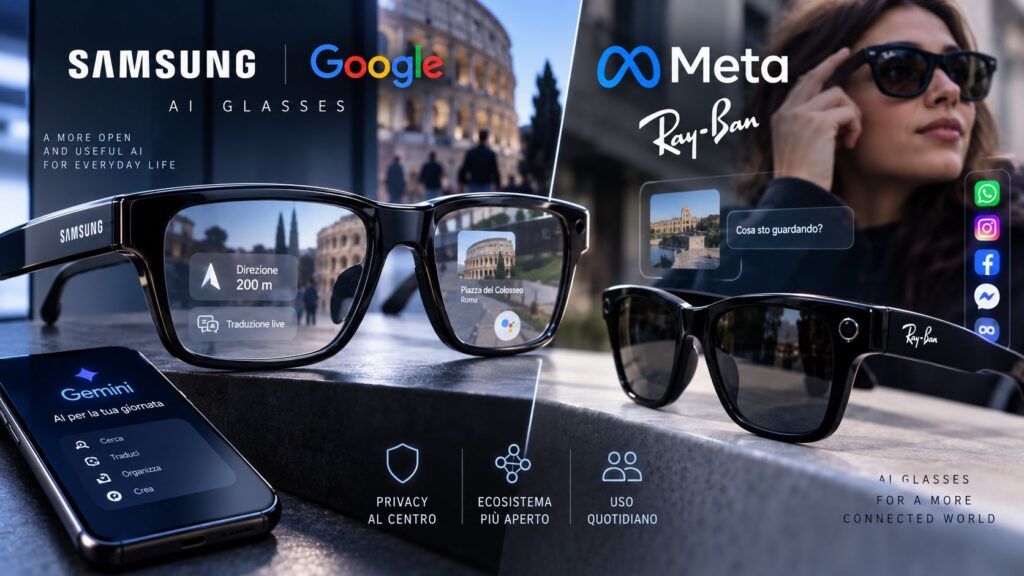 Samsung sfida Meta negli occhiali AI: la battaglia si sposta dall'hardware all'ecosistema 2 samsung occhiali ai meta google ecosistema