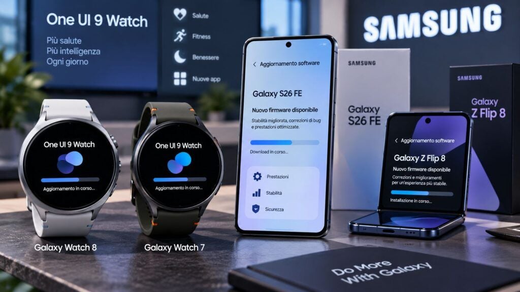 samsung watch 8 watch 7 s26 fe z flip 8 aggiornamenti