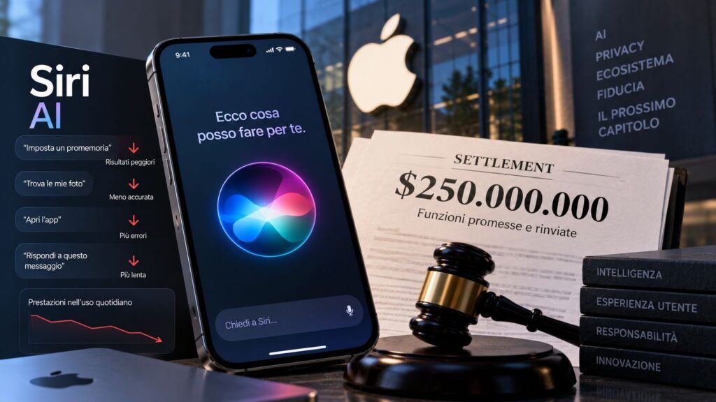 Siri AI inciampa nell’uso quotidiano e Apple paga il conto delle promesse rinviate 2 siri ai problemi settlement apple intelligence