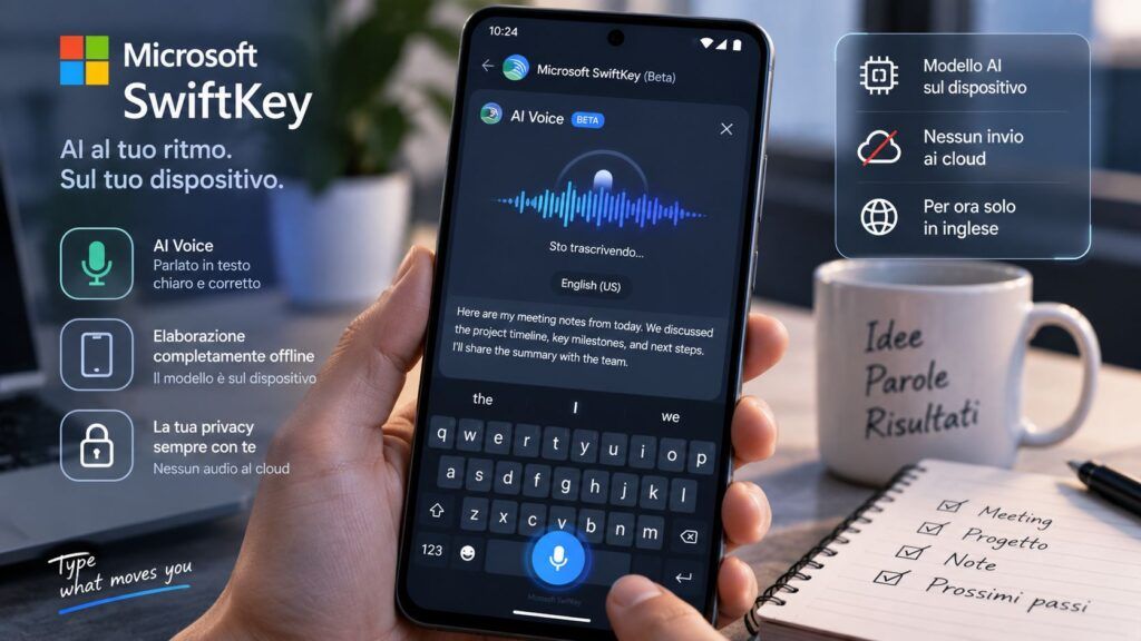 SwiftKey porta la dettatura AI offline su Android e sfida Rambler di Gboard 2 swiftkey ai voice offline android