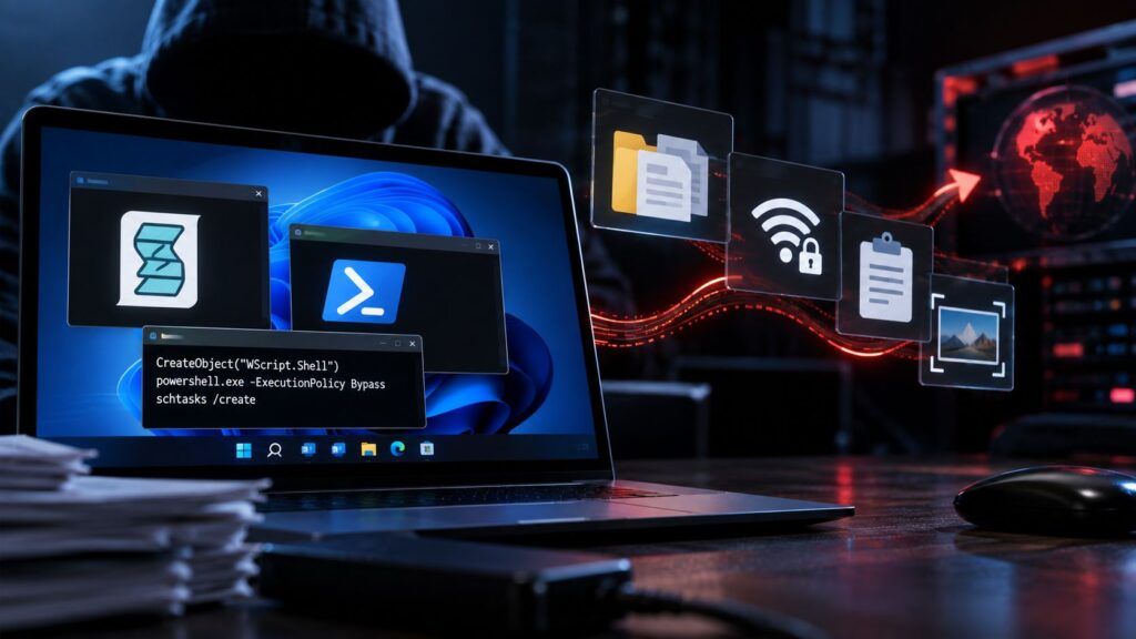 TASK#STOMP usa PowerShell e Scheduled Task per trasformare Windows in una spia 2 taskstomp powershell backdoor windows documenti wifi