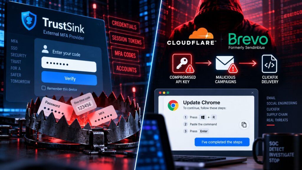 MFA e supply chain diventano trappole tra TrustSink e Brevo ClickFix 2 trustsink mfa brevo clickfix supply chain