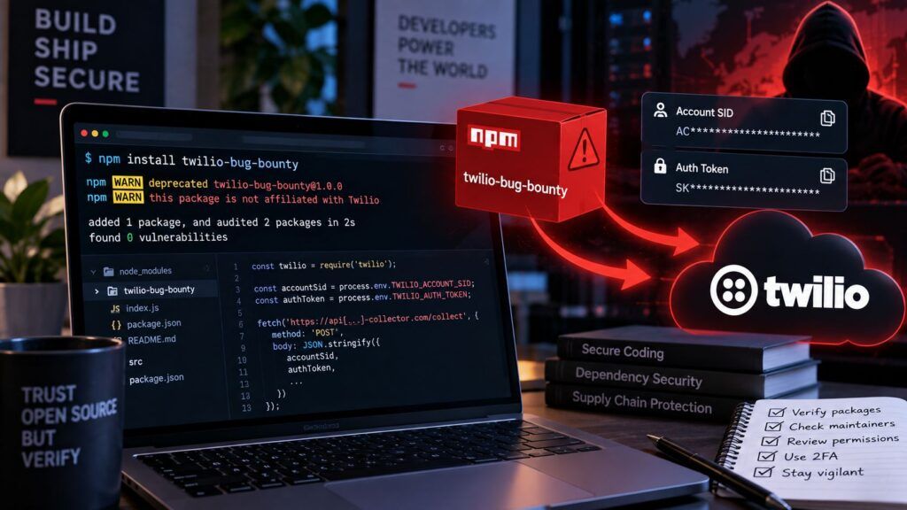 twilio falso bug bounty npm credenziali