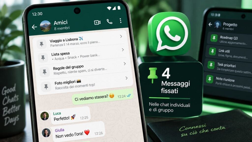 whatsapp quattro messaggi fissati chat