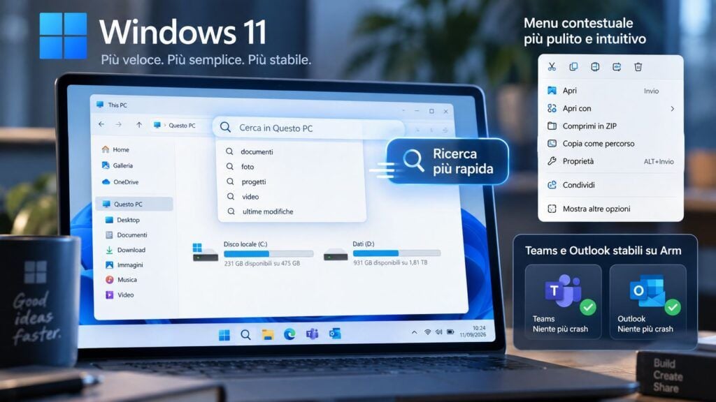 windows 11 file explorer teams outlook arm build insider