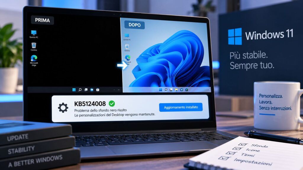 Windows 11 corregge il bug che cancellava sfondi e personalizzazioni Desktop 2 windows 11 kb5124008 sfondi desktop