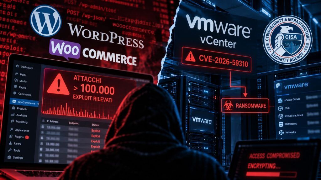 WordPress e VMware sotto attacco: webshell su WooCommerce e ransomware contro vCenter 2 wordpress woocommerce cve 2026 27540 vmware vcenter ransomware