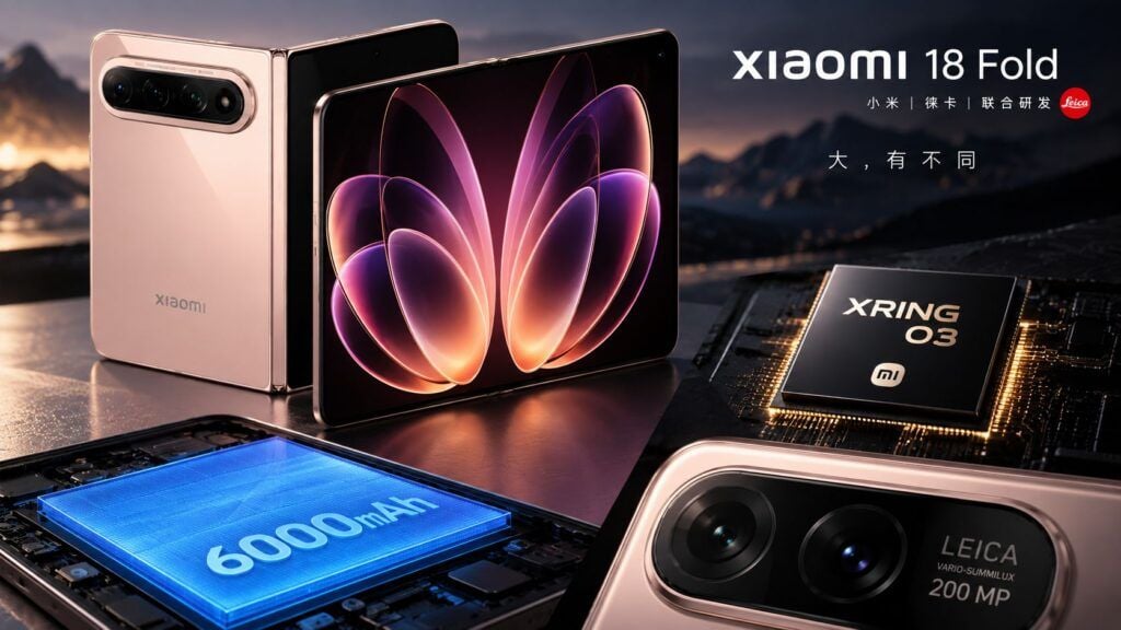 Xiaomi 18 Fold ufficiale: Xring O3, 6.000 mAh e fotocamera Leica da 200 MP 2 xiaomi 18 fold xring o3