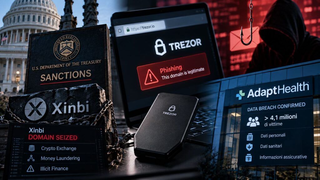 xinbi trezor adapthealth dati phishing frodi
