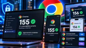 Chrome 155 chiude 37 falle, ChromeOS e iOS corrono già sulla 156
