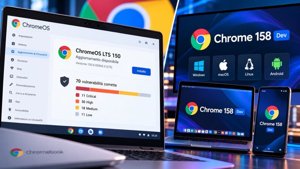 Aggiornamenti ChromeOS e Chrome 158 Dev