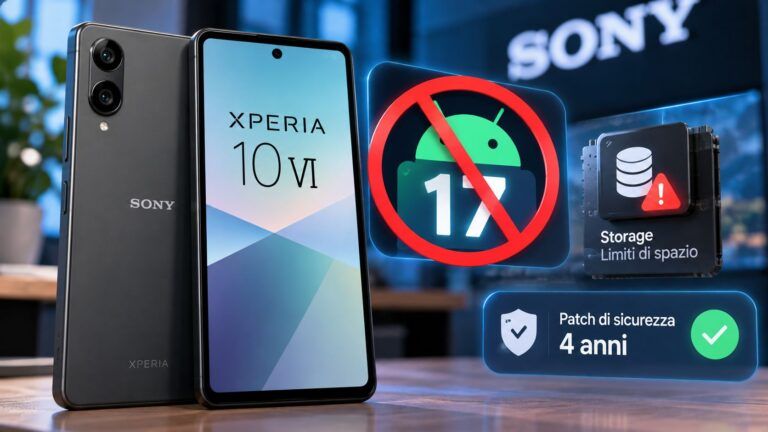 Aggiornamento Android 17 cancellato su Xperia