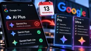 Google AI Plus perde Gemini Pro: dal 13 novembre restano solo Flash 5 Google AI Plus perde Gemini Pro: dal 13 novembre restano solo Flash